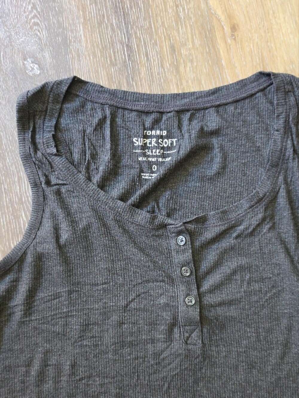 Sleep Set/bundle Black Henley Tank Top - Picture 3 of 8